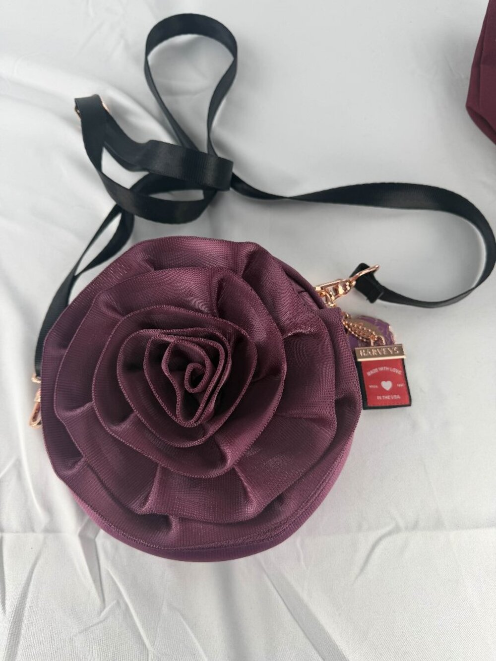 Harvey’s Rosette Convertible Round Plum Purse 2021 Collectors Series Rare NWT